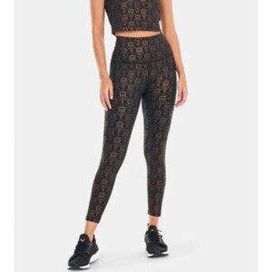 Beyond Yoga XS High Rise Leggings Black Bronze Foil Print Athleisure Pants